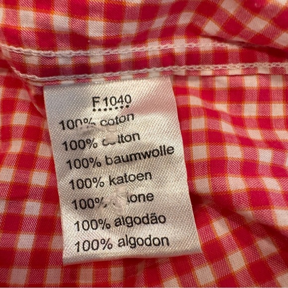 Lacoste Men’s  Button Down Shirt Red/white Check Short Sleeves Logo Sz 42 Large - Picture 6 of 11